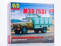 Сборная модель 1:43 Контейнерный мусоровоз М30 (53) на шасси автомобиля 4х2 Горький-53 (AVD Models)