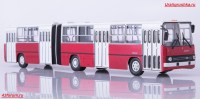 Коллекционная масштабная модель 1:43 Городской сочлененный автобус Икарус 280.33 красно-белый (Советский Автобус)
