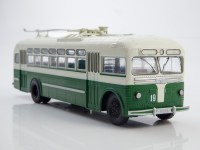 Масштабная модель 1:43 Послевоенный троллейбус МТБ-82Д белый, зеленый, Советский Автобус (СОВА)