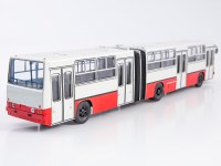 Масштабная модель 1:43 Городской сочлененный автобус Икарус-280.64, Ikarus-280.64, белый, красный низ, Советский Автобус (СОВА)