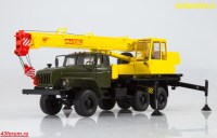 Масштабная модель 1:43 Автокран Ивановец КС-3574 (4320-31) на  шасси -5557, хаки, желтый (Start Scale Models)