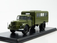 Масштабная модель 1:43 Пассажирский фургон на шасси двухосного грузового автомобиля 4х2 Skoda-706R Jelcz, 1946 г., зеленый, Start Scale Models (SSM)
