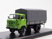 Масштабная модель 1:43 Двухосный бортовой автомобиль с тентом 4х2 IFA W50L, зеленый, серый, Start Scale Models (SSM)