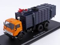 Масштабная модель 1:43 Мусоровоз с манипулятором КО-415А, на шасси автомобиля 6х4 КамАЗ-53213, оранжевый, серый, Start Scale Models (SSM)