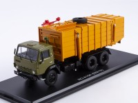 Масштабная модель 1:43 Мусоровоз с манипулятором КО-415А, на шасси автомобиля 6х4 КамАЗ-53213, зеленый, оранжевый, Start Scale Models (SSM)