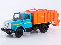 Масштабная модель 1:43 Мусоровоз МКЗ-10 (4333), (МКЗ-22003), на шасси автомобиля 4х2 ЗиЛ-4333, голубой, оранжевый, Start Scale Models (SSM)