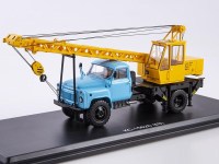 Масштабная модель 1:43 Автокран КС-1562Б (53), на шасси автомобиля 4х2 Горький-53, ранняя облицовка, голубой, желтый, Start Scale Models (SSM)