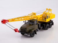 Масштабная модель 1:43 Автокран КС-4561 (250) на шасси автомобиля 6х4 КрАЗ-250, хаки, желтый Start Scale Models (SSM)