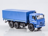Масштабная модель 1:43 Трехосный полноприводный бортовой грузовик 6х6 КАМАЗ-43118, рестайлинг, с тентом, синий, Start Scale Models (SSM)