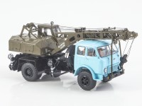  Масштабная модель 1:43 Автокран К-67 (500) на шасси 4х2 МАЗ-500, голубой, хаки, Start Scale Models (SSM)