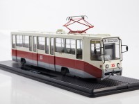 Масштабная модель 1:43 Советский трамвай КТМ-71-608 (КТМ-8), белый, красный, маршрут 3, бортовой номер 85, Ярославль, Start Scale Models (SSM)