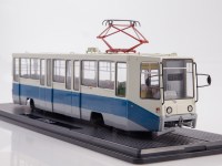 Масштабная модель 1:43 Советский трамвай КТМ-71-608К (КТМ-8), голубой, белый, заводской вариант, Start Scale Models (SSM)