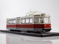 Масштабная модель 1:43 Трамвай ЛМ-68, бежевый, красный, серый, Start Scale Models (SSM)