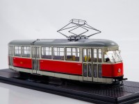 Масштабная модель 1:43 Трамвай Татра Т1, Tatra T1, бежевый, красный, бортовой номер 528, Start Scale Models (SSM)