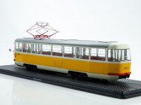 Масштабная модель 1:43 Чехословацкий трехдверный трамвай T3SU, маршрут 6, бортовой номер 3801, желтый, белый, Start Scale Models (SSM)