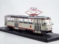 Масштабная модель 1:43 Чехословацкий трехдверный трамвай Татра, Tatra T3SU, Тверь, маршрут 5, бортовой номер 310, белый, Start Scale Models (SSM)