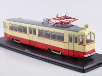 Масштабная модель 1:43 Ленинградский послевоенный трамвай ЛМ-49 "Слон", желтый, красный, Start Scale Models (SSM)