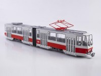 Масштабная модель 1:43 Сочлененный трамвай Татра КТ4, Tatra KT4, белый, красный, бортовой номер 601, Start Scale Models (SSM)