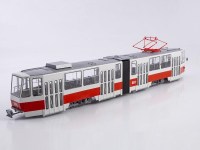 Масштабная модель 1:43 Сочлененный трамвай Татра КТ4, Tatra KT4, белый, красный, бортовой номер 601, Start Scale Models (SSM)
