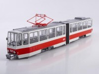 Масштабная модель 1:43 Сочлененный трамвай Татра КТ4, Tatra KT4, белый, красный, бортовой номер 601, Start Scale Models (SSM)