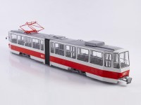 Масштабная модель 1:43 Сочлененный трамвай Татра КТ4, Tatra KT4, белый, красный, бортовой номер 601, Start Scale Models (SSM)