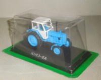 Коллекционная масштабная модель 1:43 Колесный трактор ЮМЗ-6А, белый, голубой, с журналом Тракторы №37 (Hachette)