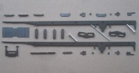Сборная модель: металлическая рама 1:43 для двухосного бортового полуприцепа ОдАЗ-9385, длина 10 метров (Клен)