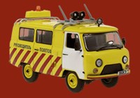 Масштабная модель 1:43 Микроавтобус УАЗ Уран-452, РУКОВОДИТЕЛЬ ПОЛЕТОВ с журналом №4 (Автолегенды. УАЗ на службе)
