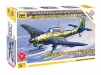 Сборная масштабная модель 1:72 Немецкий пикирующий бомбардировщик Юнкерс Ju-87 B2 на лыжах (Звезда)