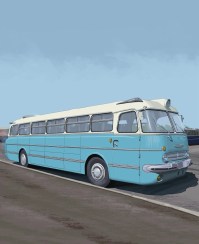 Масштабная модель 1:43 Советский автобус Икарус-55.14, Ikarus-55.14 с журналом №73 (Наши Автобусы. Modimio)
