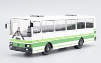 Масштабная модель 1:43 Двухдверный автобус ЛАЗ-4207 с журналом №72, белый, зеленый (Наши Автобусы. Modimio)