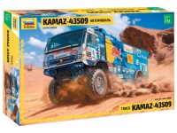 Сборная модель 1:35 Российский гоночный грузовик 4х4 КамАЗ-43509, КАМАЗ-МАСТЕР, KAMAZ-MASTER (Звезда)