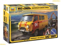 Пластиковый комплект для самостоятельной сборки 1:43 Автомобиль 4х4 УАЗ-3909 Аварийная газовая служба (Звезда)